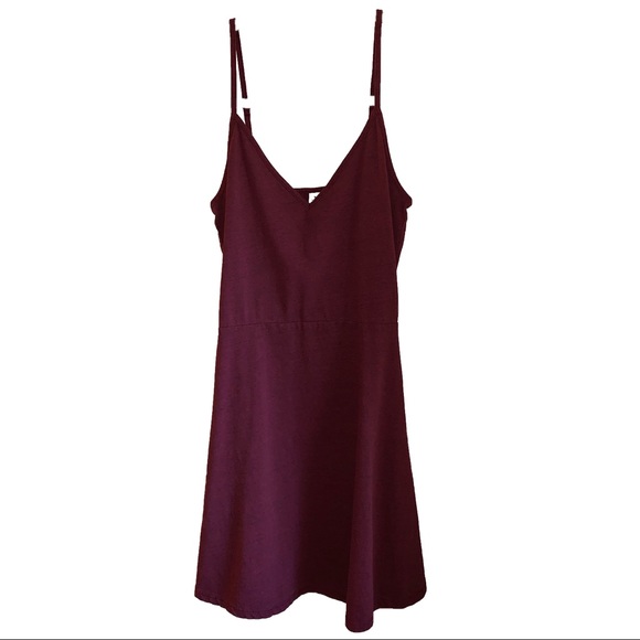 maroon jersey dress